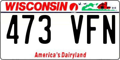 WI license plate 473VFN