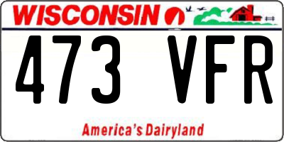 WI license plate 473VFR