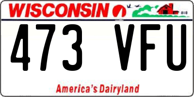 WI license plate 473VFU