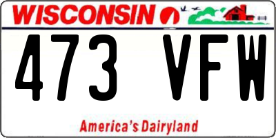 WI license plate 473VFW