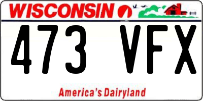WI license plate 473VFX