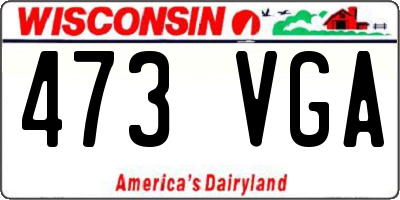 WI license plate 473VGA