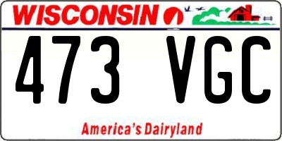 WI license plate 473VGC