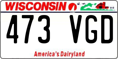 WI license plate 473VGD