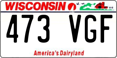 WI license plate 473VGF