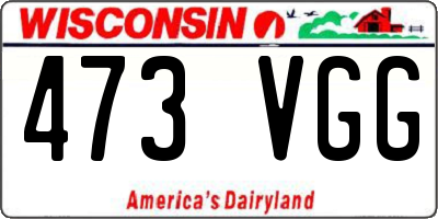 WI license plate 473VGG