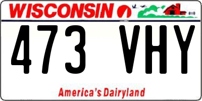WI license plate 473VHY