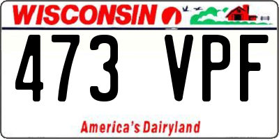 WI license plate 473VPF