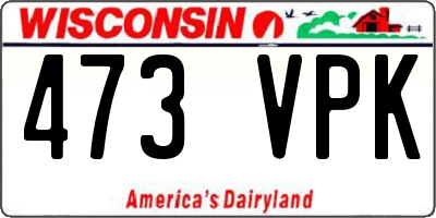 WI license plate 473VPK