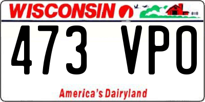 WI license plate 473VPO