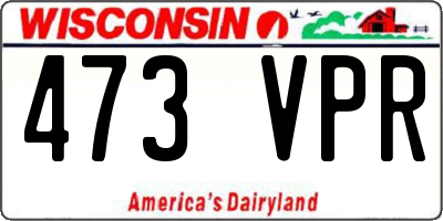 WI license plate 473VPR