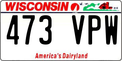 WI license plate 473VPW