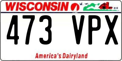 WI license plate 473VPX