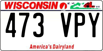 WI license plate 473VPY