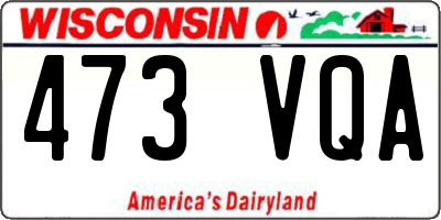 WI license plate 473VQA