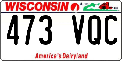 WI license plate 473VQC