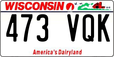 WI license plate 473VQK