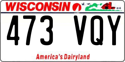 WI license plate 473VQY