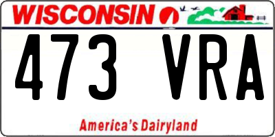 WI license plate 473VRA