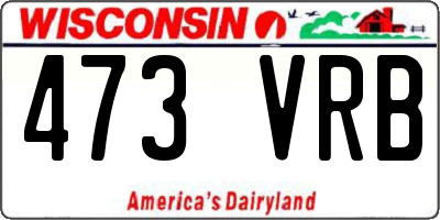 WI license plate 473VRB