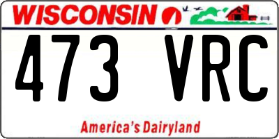 WI license plate 473VRC