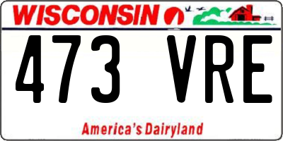 WI license plate 473VRE