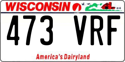 WI license plate 473VRF