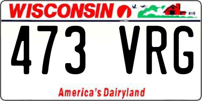 WI license plate 473VRG