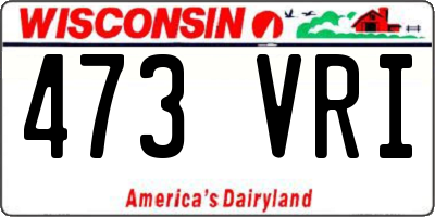 WI license plate 473VRI