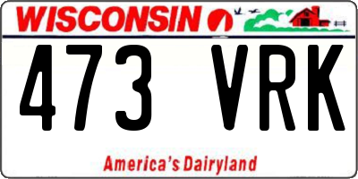 WI license plate 473VRK