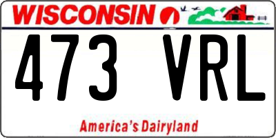 WI license plate 473VRL