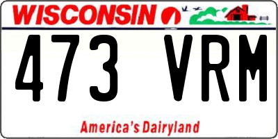 WI license plate 473VRM