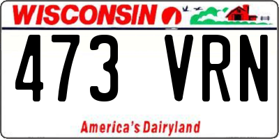 WI license plate 473VRN