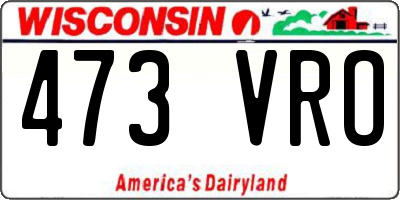 WI license plate 473VRO