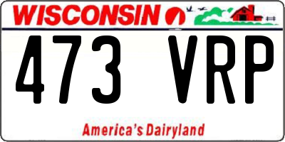 WI license plate 473VRP