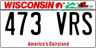 WI license plate 473VRS