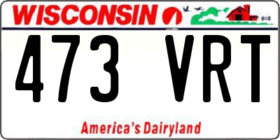 WI license plate 473VRT