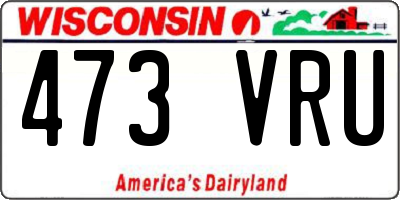 WI license plate 473VRU
