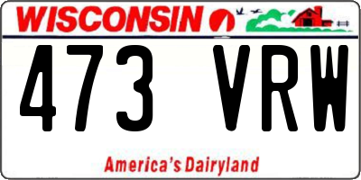 WI license plate 473VRW