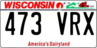 WI license plate 473VRX