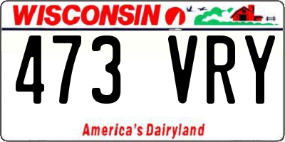 WI license plate 473VRY