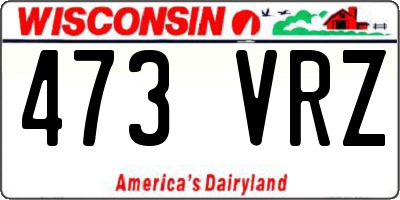 WI license plate 473VRZ