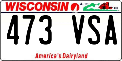 WI license plate 473VSA