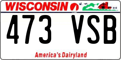 WI license plate 473VSB