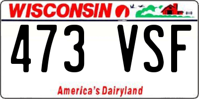 WI license plate 473VSF