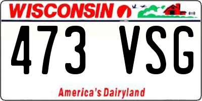WI license plate 473VSG