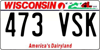 WI license plate 473VSK
