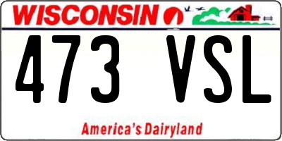 WI license plate 473VSL