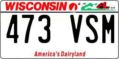 WI license plate 473VSM