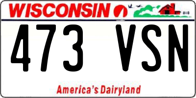 WI license plate 473VSN